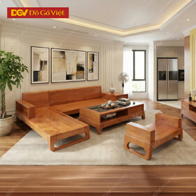 Sofa Gỗ Gõ Đỏ Cao Cấp Góc L Kiểu Chân Hươu Hiện Đại