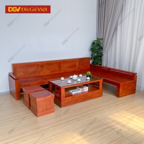 Sofa Gỗ Gõ Đỏ Hiện Đại Bộ 5 Món Chất Lượng Cao