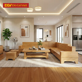 Sofa Gỗ Gõ Đỏ Hiện Đại Chân Pháo Kiểu Trơn Tối Giản