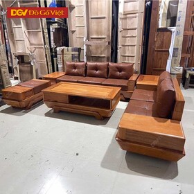 Sofa Gỗ Sồi Nga Tự Nhiên Chân Thuyền Hiện Đại Đẹp
