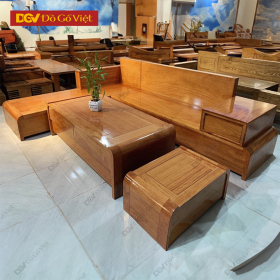 Sofa Góc Cho Phòng Khách Nhỏ Gỗ Gõ Đỏ Tự Nhiên Bền Đẹp