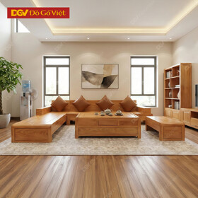 Sofa Góc Cho Phòng Khách Nhỏ Gỗ Gõ Đỏ Tự Nhiên Bền Đẹp