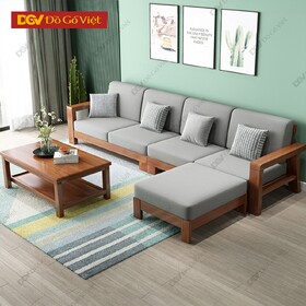 Sofa Góc L Gỗ Căm Xe Khung Nan Hiện Đại Mẫu Mới Đẹp Rẻ