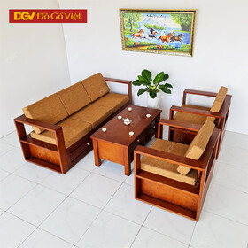 Sofa Sồi Sơn Đỏ Gia Công Bền Đẹp Giá Rẻ