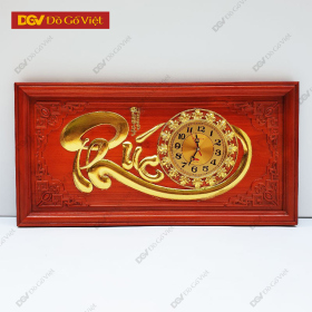 Tranh Chữ Phúc Đồng Hồ Gỗ Hương Đỏ Tự Nhiên Đẹp Giá Rẻ