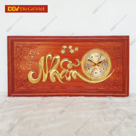Tranh Gỗ Hương Đồng Hồ Đục Chữ Nhẫn Đẹp Giá Rẻ