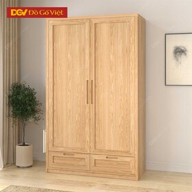 Tủ Áo 2 Cánh Gỗ Cao Su Vân Sồi Thiết Kế Nhỏ Gọn Đẹp Rẻ