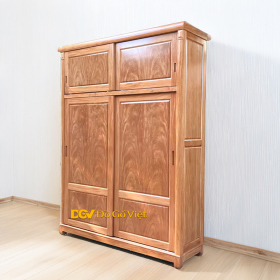 Tủ Áo 2 Cánh Lùa Bằng Gỗ Có Ngăn Xếp Đồ Tủ Trên Tiện Lợi
