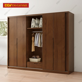 Tủ Áo 3 Cánh Veneer Sồi Tay Nắm Âm Thanh Lịch Cho Phòng Ngủ