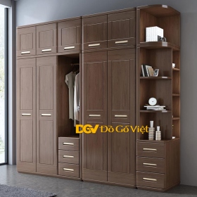 Tủ Áo 4 Cánh Cỡ Lớn Có Kệ Trang Trí Bên Hông Đẹp Giá Tốt