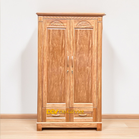 Tủ Áo Cho Phòng Nhỏ 2 Cánh Mở Chạm Họa Tiết Hoa Nở Đẹp