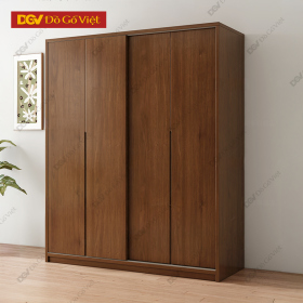 Tủ Áo Cửa Lùa Gỗ Cao Su Veneer Sồi Màu Óc Chó Đẹp Rẻ