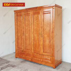 Tủ Áo Gỗ Đinh Hương 4 Cánh Đẹp Giá Rẻ Cho Gia Đình