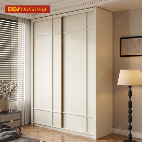 Tủ Áo Gỗ Veneer Óc Chó Hiện Đại Cánh Lùa Tối Ưu Diện Tích