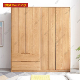 Tủ Áo Quần Gia Đình Phòng Ngủ Đơn Giản Màu Sồi Bền Đẹp