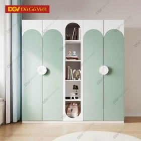 Tủ Áo Trẻ Em Thiết Kế Vui Nhộn Màu Xanh Phối Trắng Đẹp