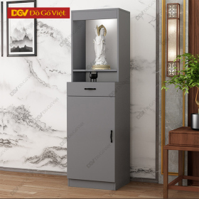 Tủ Bàn Thờ Gỗ Công Nghiệp Kiểu Đứng Màu Xám Chì Đẹp