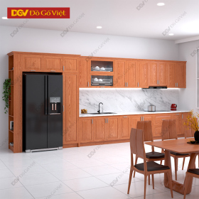 Tủ Bếp Chữ I Vân Sồi Bền Đẹp Thiết Kế Tinh Tế Hiện Đại