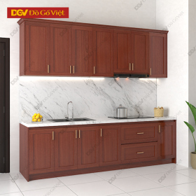 Tủ Bếp Chữ I Gỗ Tự Nhiên Màu Xoan Đào Bền Đẹp