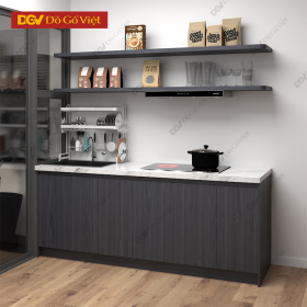 Tủ Bếp Gỗ MDF Có Kệ Dài Thiết Kế Đơn Giản Giá Rẻ