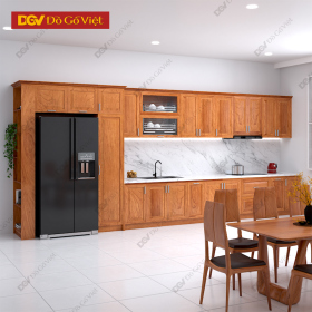 Tủ Bếp Hiện Đại Vân Gõ Đa Ngăn Tầng Tiện Ích Và Thẩm Mỹ