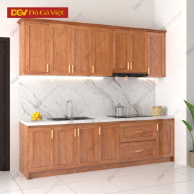 Tủ Bếp Gỗ Tự Nhiên Màu Gõ Đỏ Đa Ngăn Tiện Dụng