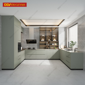 Tủ Bếp Kiểu Chữ U Gỗ Công Nghiệp Chống Ẩm Cao Cấp