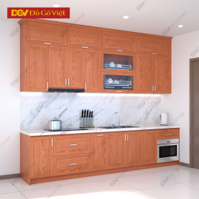 Tủ Bếp Tự Nhiên Chữ I Vân Sồi Bền Bỉ Đa Ngăn Tiện Lợi