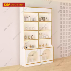 Tủ Cánh Kính Trưng Bày Viền Vàng Hiện Đại Nhiều Tầng Rộng