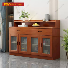 Tủ Chén Bát 4 Cánh Gỗ Tự Nhiên Tiện Ích Cho Gia Đình