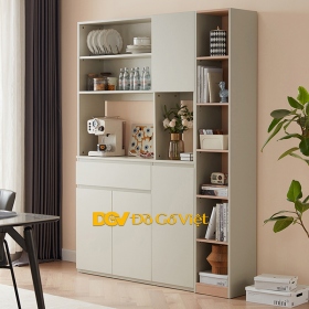 Tủ Chén Bát Nhà Bếp Đa Năng Gỗ MDF Màu Trắng Đẹp Rẻ