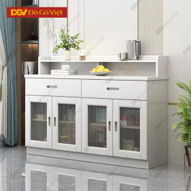 Tủ Chén Bát Và Đồ Dùng Nhà Bếp Gỗ Sồi Màu Trắng Hiện Đại