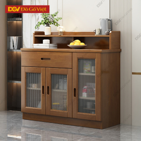 Tủ Chén Nhà Bếp 3 Cánh Nhỏ Gọn Gỗ Sồi Nâu Đẹp Hiện Đại