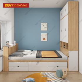 Tủ Chứa Quần Áo Gỗ MDF Màu Sồi Trắng Có Nóc Hiện Đại Đẹp Rẻ