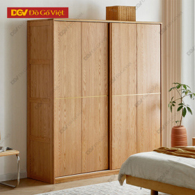 Tủ Chứa Quần Áo Phong Cách Tối Giản Màu Sồi Gỗ Veneer