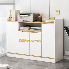 Tủ Chứa Tài Liệu Văn Phòng Nhỏ Gỗ MDF Lõi Xanh Màu Trắng