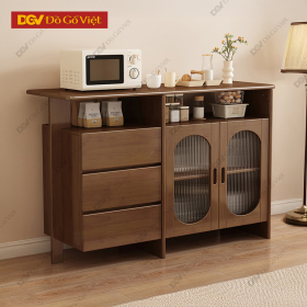Tủ Đa Năng Gỗ Sồi Nhỏ Gọn Để Dụng Cụ Bếp và Chén Bát