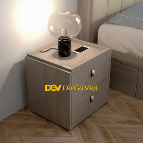 Tủ Đầu Giường Hiện Đại Màu Xám Đẹp Có Tay Nắm Tiện Lợi