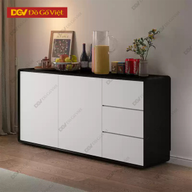 Tủ Để Đồ Dùng Nhà Bếp Gỗ Tự Nhiên Phối 2 Màu Đen Trắng...