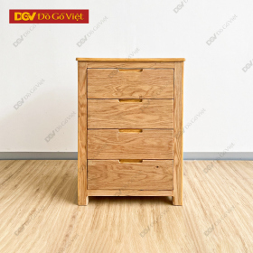 Tủ Để Đồ Mini Gỗ Sồi Tự Nhiên 4 Ngăn Kéo Nhỏ Gọn Tiện Lợi