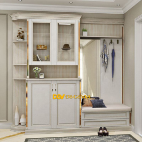 Tủ Để Đồ Phòng Khách Màu Trắng Khung Gỗ Đẹp