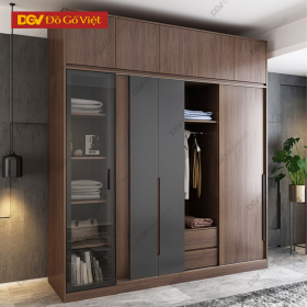 Tủ Để Đồ Phòng Ngủ MDF Cửa Trượt Hiện Đại Cho Gia Đình Trẻ