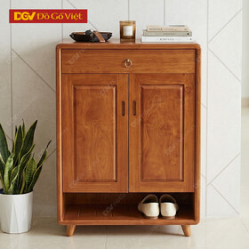 Tủ Để Giày Dép 2 Cánh Gỗ Xoan Thiết Kế Tối Giản Tiện Dụng
