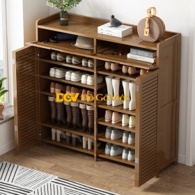 Tủ Để Giày Dép Bằng Gỗ Tự Nhiên Kiểu Đơn Giản Nhiều Tầng Kệ