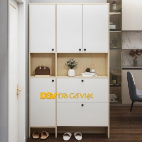 Tủ Để Giày Dép Gỗ MDF Màu Vàng Sồi Hiện Đại Đẹp Rẻ
