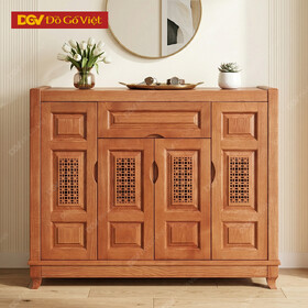 Tủ Để Giày Dép Gỗ Veneer Sồi 4 Cánh Đẹp Giá Rẻ