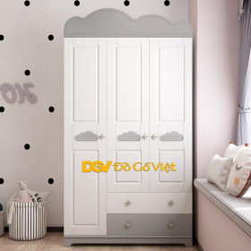 Tủ Đồ Cho Bé Màu Trắng Đẹp Tạo Hình Đám Mây Đáng Yêu
