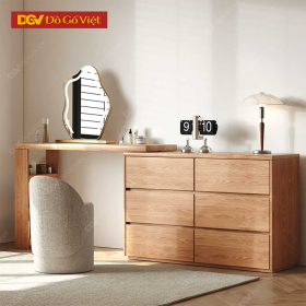 Tủ Đồ Mini Phòng Ngủ Kết Hợp Kệ Mỹ Phẩm Veneer Sồi