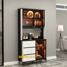 Tủ Đồ Trang Trí Phòng Khung Gỗ Cánh Kính Cường Lực
