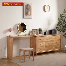 Tủ Đồ Veneer Sồi Đa Năng Kết Hợp Bàn Trang Điểm Tiện Dụng